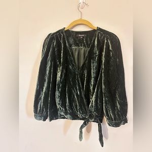 Madewell Velvet Wrap Front Blouse